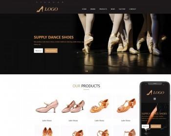 （自适应手机端）英文外贸芭蕾舞鞋网站pbootcms模板 拉丁舞鞋鞋类网站源码下载